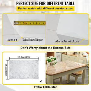 Waterproof 36 X 60 Inch <b>Clear</b> Plastic <b>Table</b> Cover 1.5 mm Thick Easy Cleaning Rectangular Desk Mat for Office Use - Product Image 5