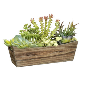 Jardinera rectangular rústica de madera de acacia al por mayor para decoración interior y exterior de Vietnam - Product Image 4