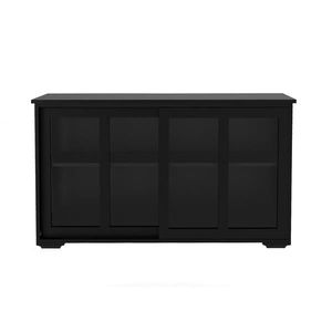 Black Kitchen Storage Stand Cupboard with Glass Door Elegant Display & China Cabinet - Product Image 4