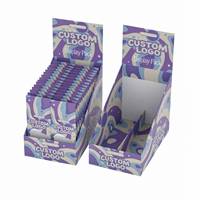 Boîte de présentation en carton imprimée sur mesure pour sachets de bonbons gélifiés, présentoirs de vente au détail, boîte de présentation de comptoir recyclable