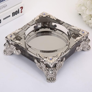 Cendrier rond en aluminium de style américain, décoratif et coloré, pour cigares et cigarettes, accessoire de fumeur haut de gamme pour table - Product Image 2