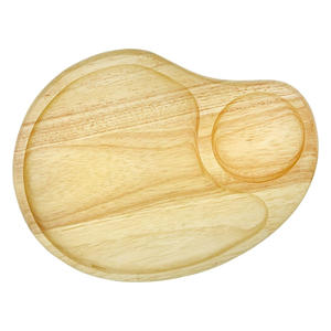 Assiette de service en bois de luxe faite à la main écologique à deux sections porte-boisson plateau de dîner polyvalent plateau personnalisable Unique - Product Image 6