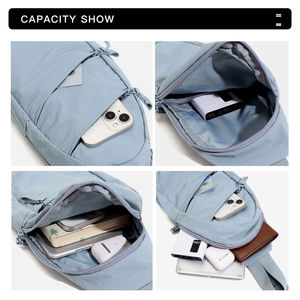 Unisex Fashion Wrinkle Nylon Waterproof Multi-Color Sport Fanny Pack with <b>USB</b> Custom Logo Belt Waist Bag - Product Image 5