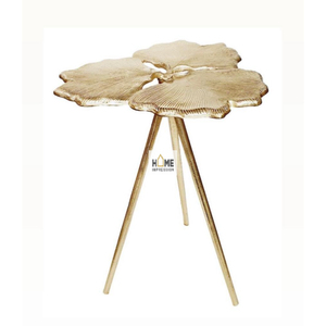 Tables basses de luxe pour la maison et l'hôtel, avec plateau en verre, base en métal de qualité supérieure plaqué or, design feuilles. - Product Image 6