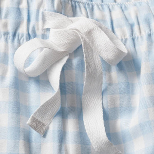 Ensemble de pyjama pour homme à manches courtes, bleu à carreaux, en coton respirant, décontracté, chemise et short d'été, ensemble deux pièces - Product Image 2