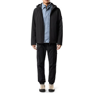 Veste matelassée unisexe en toile de haute qualité, 340 grammes, coupe-vent, col montant, logo personnalisé, teinte unie, automne-hiver, fermeture éclair intégrale - Product Image 4