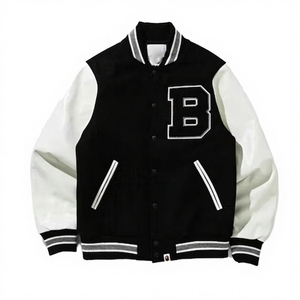 Blouson universitaire noir à capuche SANDRO 100% coton tricoté avec logo brodé S et texte Baby Love, style preppy, coupe classique, hiver - Product Image 2