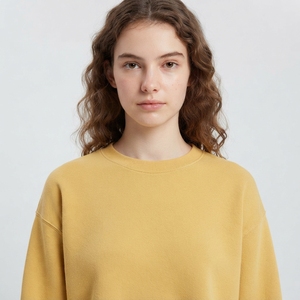 Sudadera Corta para Mujer, Cuello Redondo, Manga Larga, Informal, Cómoda, Tejido Suave, Fabricante de Ropa Personalizada - Product Image 5