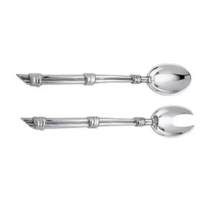 Juego de Servidores de Ensalada de Metal para Catering, Cuchara y Tenedor para Servir Ensalada de Acero Inoxidable, para Uso en la Cocina y la Mesa del Comedor - Product Image 1