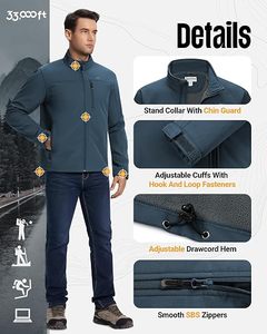 Veste polaire zippée pour homme en zinc, col montant, légère, chaude, décontractée, pour l'hiver - Product Image 2