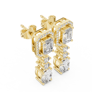 Estrella luces joyas ZIRCONIA cúbica 10K oro Cristal Diamantes aleación declaración Vintage pendiente chapado en oro joyería pendiente Mujer - Product Image 6