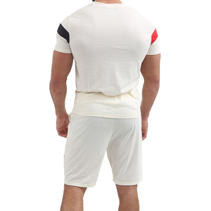 Men's Casual Color Block Sporty <b>Knitted</b> T-Shirt and Shorts <b>Set</b> Crew Neck Front Logo Quick Dry Polyester Spandex Summer Wear - Product Image 6
