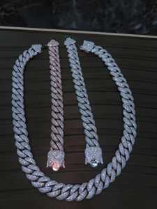 Collier Chaîne Maille Cubaine Iced Out Moissanite Bijoux Hip Hop Plaqué Or 14K Certifié IGI Vente en Gros Hommes Femmes Argent - Product Image 4