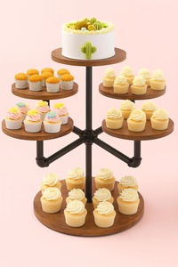 Three Tier Unique Style Wooden <b>Cake</b> <b>Stand</b> For Chocolate <b>Cake</b> Pastry And Dessert Display At Events And Buffets From India - Product Image 1
