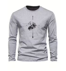 เสื้อเชิ้ตผู้ชาย คอวี แขนยาว สไตล์ลำลอง ผ้าฝ้าย 100% พิมพ์ลายด้านหน้า ระบายอากาศได้ดี เหมาะสำหรับใส่ในฤดูใบไม้ร่วง แขนยาว ผ้าป๊อปลินถัก แฟชั่นสำหรับผู้ชาย - Product Image 2