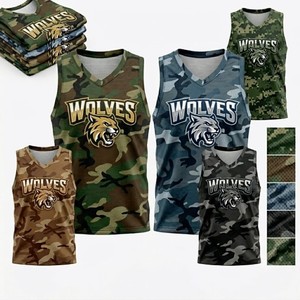 Maillots de basketball personnalisés en sérigraphie anti-boulochage pour hommes, kits d'équipe en maille frontale pour clubs, vente en gros 100% - Product Image 2