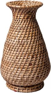 Vase de table en rotin tissé à la main, naturel, rond, décoratif, pour mariage, décoration de la maison - Product Image 4