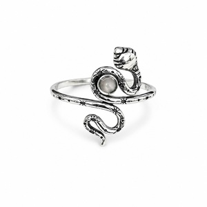 925 Sterling <b>Silver</b> Moonstone <b>Snake</b> <b>Ring</b> Handmade Star Statement <b>Ring</b> Mystic Bohemian Fashion Jewelry for Women - Product Image 6