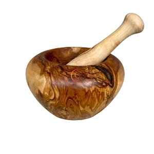 ครกไม้ธรรมชาติและเครื่องเทศพริกไทยบดกระเทียมครกไม้สากสำหรับห้องครัวสมุนไพร & เครื่องมือเครื่องเทศ - Product Image 5