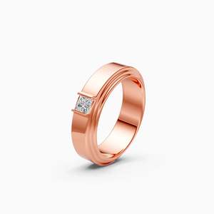 Princess Cut Lab Grown Diamond Bold Sustainable Luxury <b>Mens</b> <b>Ring</b> With 0.25 Ct | In 9K Yellow White And Rose Gold - Product Image 1