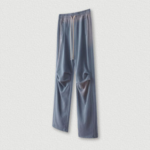 Pantalon de jogging évasé décontracté pour homme, taille mi-haute, 100 % coton, léger, coupe évasée empilée, haute qualité - Product Image 5