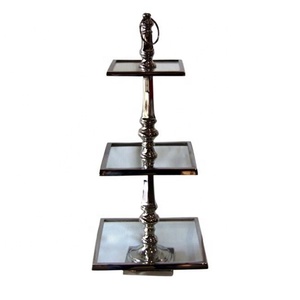 Soporte clásico de madera de 3 niveles para pasteles con acabado en nogal, soporte multinivel personalizado para servir pasteles y postres para recepciones - Product Image 6