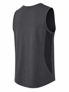 Débardeur sans manches gris foncé tendance pour homme, col rond, séchage rapide, écologique, coupe sportive, tricoté 160g, 100% polyester, couleur unie - Product Image 5