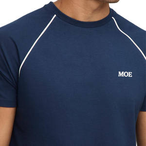 Camiseta transpirable de algodón de alto rendimiento para hombre con costuras raglán en los hombros, manga corta, OEM, marca privada, suministro al por mayor - Product Image 3