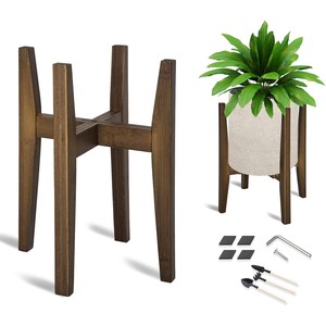 Natural Bamboo Spiral <b>Planter</b> Stand - Unique Contemporary Design Wholesale - Product Image 6