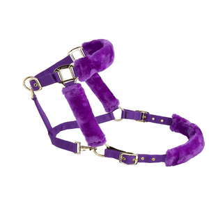 Harnais pour cheval en nylon violet avec rembourrage en polaire, ajustement confortable et réglable, pour l'équitation et l'entraînement - Product Image 5