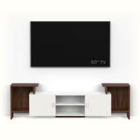 Mueble de TV Minimalista de Madera de Ingeniería Óptima, Soporte para TV de Estilo Minimalista con Estantes para Libros y Decoración