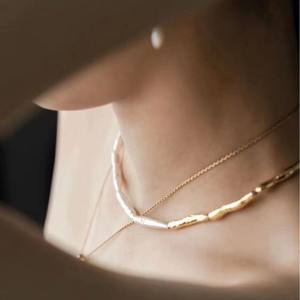 Conjunto de Collar y Aretes de Perlas de Agua Dulce Naturales con Diseño Retro Francés, Estilo Simple y Exclusivo para Mujer - Product Image 4