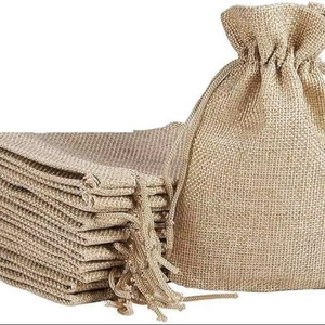 6x8 Inch Vintage Jute <b>Drawstring</b> <b>Pouch</b> Eco Friendly Tea Herb Packaging Bag Custom Logo Gift Bag - Product Image 1