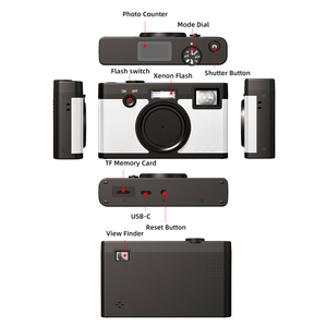 Nouvelles caméras numériques rétro vintage 8MP CMOS à prix abordable avec flash LED Xénon, caméra compacte classique avec stabilisation électronique de l'image (EIS) pour le camping en extérieur - Product Image 6