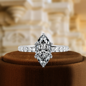 Anillo Marquise de 1 Quilate con Certificado IGI, Anillo de Compromiso, Anillo de Boda con Pavé, Anillo de Diamantes Hecho a Mano para Regalo de Aniversario, Anillo Vintage - Product Image 2