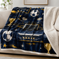 Couverture en flanelle sherpa à double couche personnalisée avec impression de club