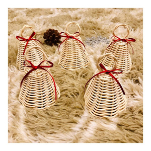 Decorative Woven Rattan Bells from Vietnam Designed for Christmas <b>Trees</b> Doorways Gift Shops and Festive Interiors - Product Image 1