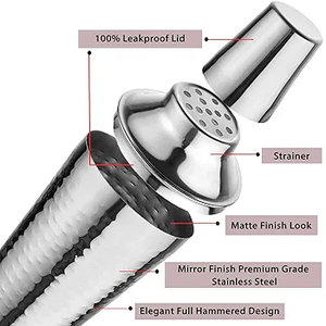 Shaker à cocktails en métal argenté, mélangeur de Martini, outils de bar modernes réutilisables pour usage domestique, vente chaude, directement d'Inde - Product Image 2