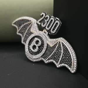 Custom Black And White VVS Moissanite Pendant Custom Iced Out Latter Name Pendant Number Bail Pendant Pass Diamond <b>Tester</b> - Product Image 3