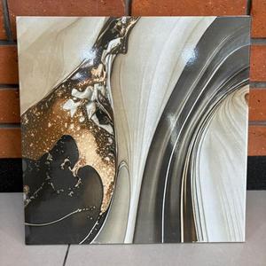 Carreaux de sol stratifiés effet marbre céramique gris et blanc brillant, étanches pour cuisine, 400x400mm (40x40cm) - Product Image 4