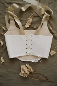 New Arrival Custom Made Corset Stays Corset <b>Top</b> <b>Patchwork</b> Vintage 100% Cotton Breathable Eco-Friendly <b>Top</b> for Girls - Product Image 5