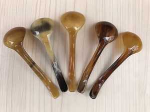 Cucharas de Cuerno Natural de Búfalo Hechas a Mano, Ecológicas, Pulimentadas, Imitación Antigua, Duraderas, con Tema de Ángel, Forma Irregular, para el Hogar - Product Image 4