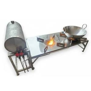Cuisinière à charbon de bois commerciale en acier inoxydable avec plaque de cuisson wok, équipement de cuisine extérieur sans gaz - Product Image 1