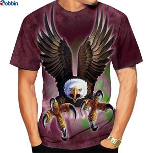 T-shirt de sublimation pour homme, motif aigle violet, manches courtes, col rond, décontracté, respirant, tricoté, coupe régulière, impression photo - Product Image 4