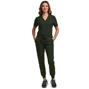 Uniformes médicaux en denim à manches courtes avec logo personnalisé, uniformes de spa, blouses médicales, tenues pour toilettage d'animaux, infirmières vétérinaires - Product Image 5