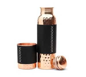 Botella de Agua Minimalista de Metal Azul con Tapa de Cobre, Portátil para Viajes - Product Image 4