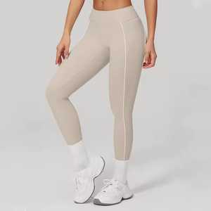 <b>Hot</b> Sale Latest Style Yoga <b>Legging</b> Elastic Breathable Knitted Lightweight Eco-Friendly Comfortable Women Waist <b>Legging</b> Low MOQ - Product Image 2