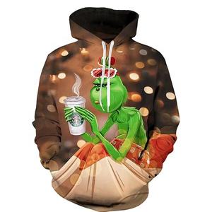 100% coton 3D imprimé pull à capuche hiver polaire doublé avec motif de camouflage plaine teint techniques col à capuche - Product Image 3