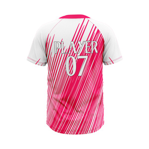 เสื้อเบสบอลแบบยูนิเซ็กซ์สั่งทำพิเศษพร้อมชื่อทีมและหมายเลขด้านหน้า ผลิตจากโพลีเอสเตอร์ 100% พิมพ์ลายด้วยความร้อน ระบายอากาศได้ดี แห้งเร็ว และป้องกันแบคทีเรีย - Product Image 3