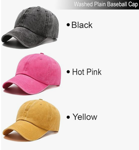 Washed Plain Vintage Baseball Cap Polyester Adjustable Twill Bulk Low Profile Classic Dad Hat 3D Embroidery Chains for Men Women - Product Image 3